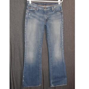 Polo Ralph Lauren Women's 10 32W Low Rise Bootcut Denim Jeans Distressed